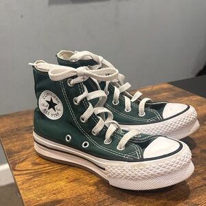 Converse Kids High-Top Sneakers - Dark Green and White